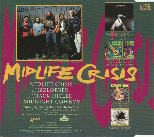 Faith No More : Midlife Crisis (CD, EP, Single, M/Print, S/Edition)