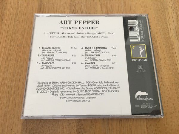 Art Pepper : Tokyo Encore (CD, Album, RE, RM)