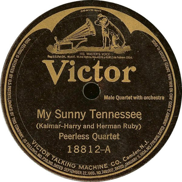 Peerless Quartet* : My Sunny Tennessee / Ain't You Coming Out Malinda? (Shellac, 10")