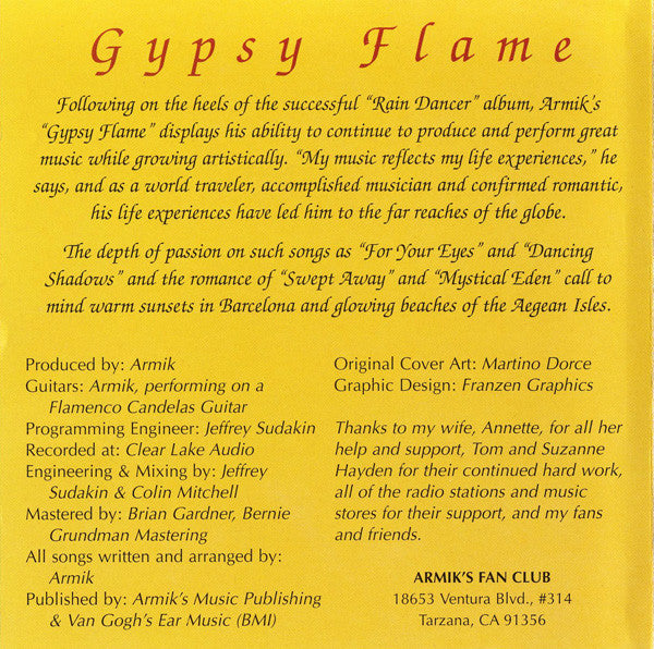 Armik : Gypsy Flame (CD, Album)
