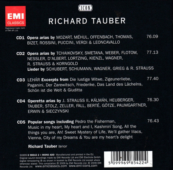 Richard Tauber : The Gentleman Tenor (5xCD, Comp, RM + Box)
