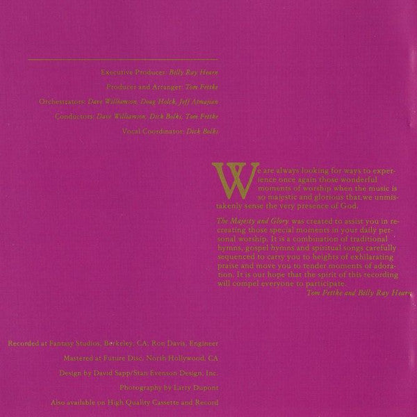 Tom Fettke / Billy Ray Hearn : The Majesty And Glory (CD)