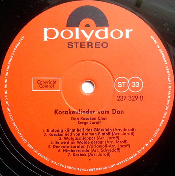 Don Kosaken Chor Serge Jaroff : Kosakenlieder Vom Don (LP, Album, RE)