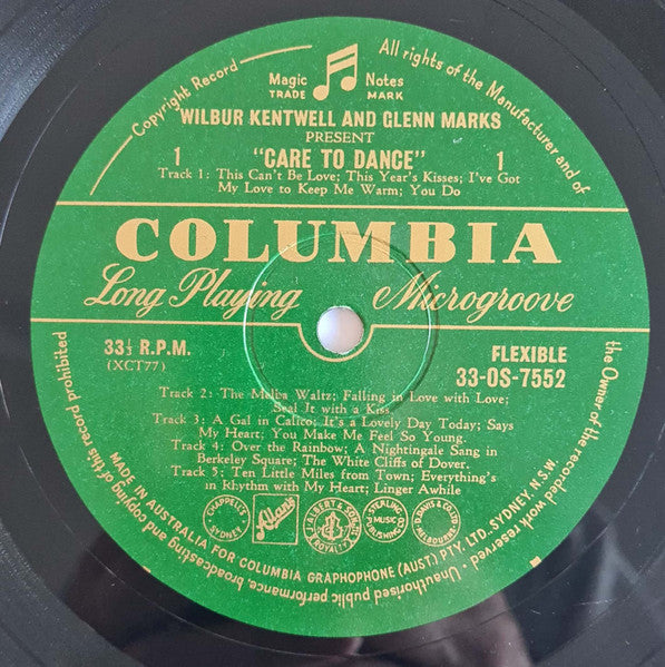 Wilbur Kentwell And Glenn Marks : Care To Dance? (10", Mono)