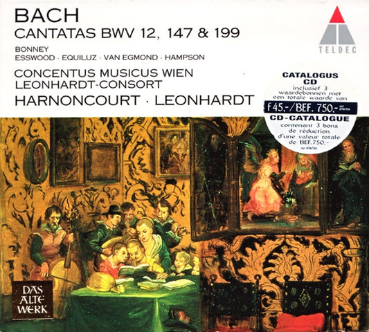 Johann Sebastian Bach, Concentus Musicus Wien, Leonhardt-Consort, Nikolaus Harnoncourt, Gustav Leonhardt : Cantatas BWV 12, 147 & 199 (CD, Comp)