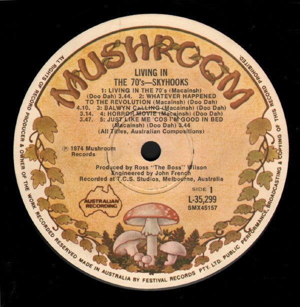 Skyhooks : Living In The 70's (LP, Album, RP, Cre)