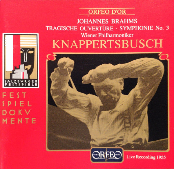 Johannes Brahms, Wiener Philharmoniker, Hans Knappertsbusch : Symphonie No.3 (CD, Album, Mono, RM)