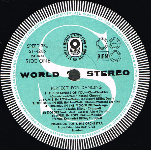 Edmundo Ros & His Orchestra : Perfect For Dancing (LP, Album, Club)
