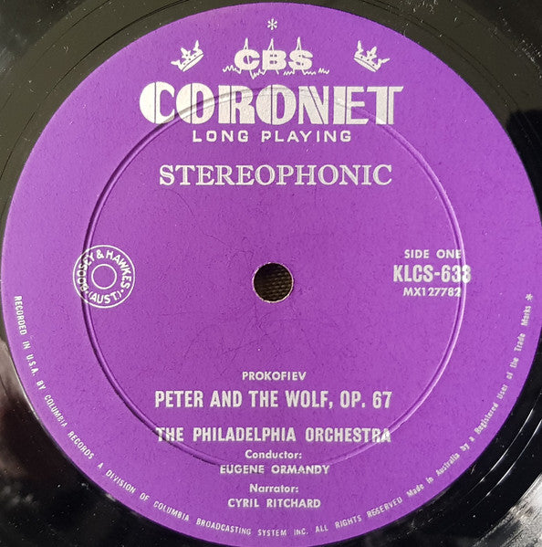 Sergei Prokofiev / Benjamin Britten - Cyril Ritchard, The Philadelphia Orchestra, Eugene Ormandy : Peter And The Wolf / The Young Person's Guide To The Orchestra Op. 34 (LP)
