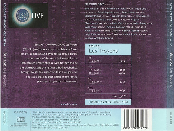 Hector Berlioz - London Symphony Orchestra, Sir Colin Davis : Les Troyens (4xCD, Album)