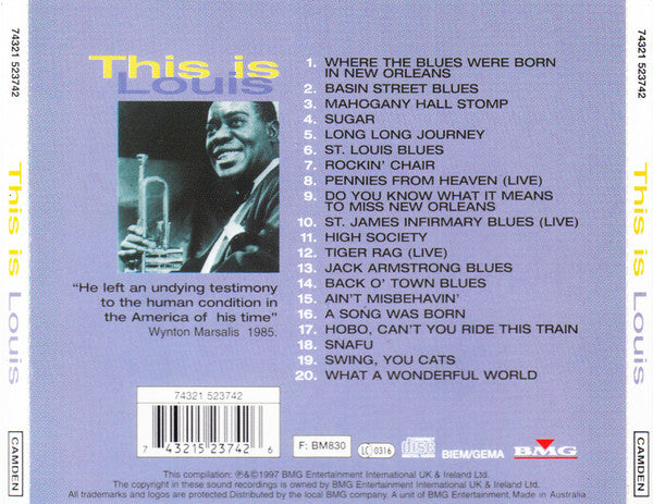 Louis Armstrong : This Is Louis (The Very Best Of Louis Armstrong) (CD, Comp, RE)