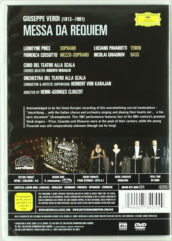 Herbert von Karajan, Verdi* : Messa Da Requiem (DVD)