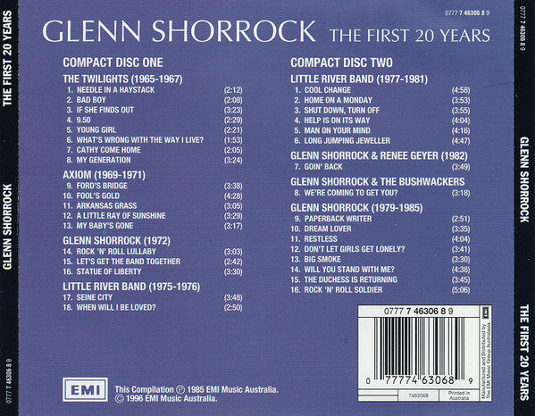 Glenn Shorrock : The First 20 Years (2xCD, Album, Comp, RE)