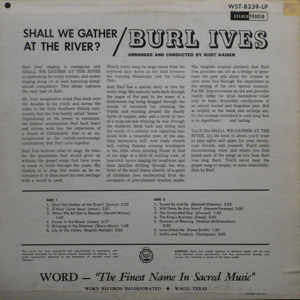 Burl Ives : Shall We Gather At The River? (LP, Album)