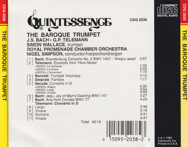 Simon Wallace (6), Royal Promenade Chamber Orchestra, Nigel Simpson : The Baroque Trumpet (CD, Album)
