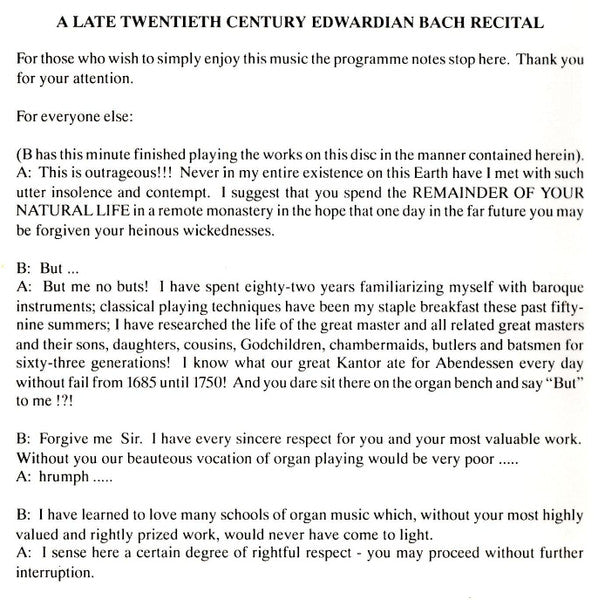 Johann Sebastian Bach, Kevin Bowyer : A Late Twentieth Century Edwardian Bach Recital (CD, Album)