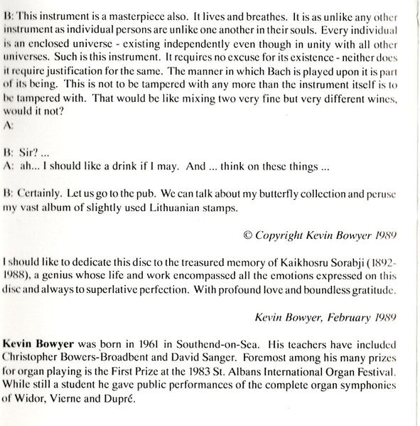 Johann Sebastian Bach, Kevin Bowyer : A Late Twentieth Century Edwardian Bach Recital (CD, Album)