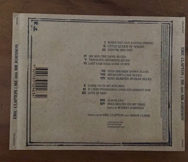 Eric Clapton : Me And Mr Johnson (CD, Album, RE)