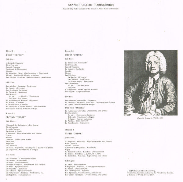 François Couperin : First Book Of The Harpsichord (4xLP, Album, Club, RE + Box)