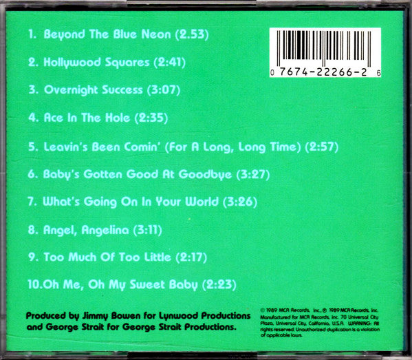 George Strait : Beyond The Blue Neon (CD, Album)