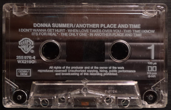 Donna Summer : Another Place And Time (Cass, Album)