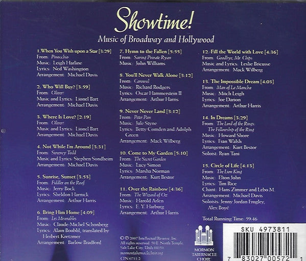 Mormon Tabernacle Choir, Orchestra At Temple Square, Craig Jessop : Showtime! Music Of Broadway And Hollywood (CD)