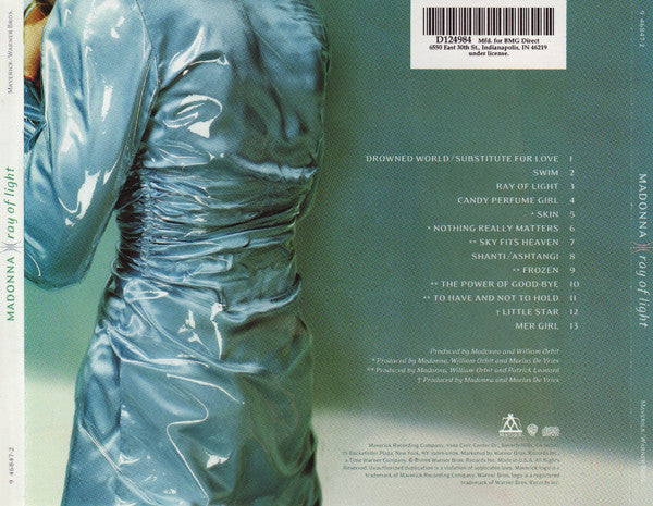 Madonna : Ray Of Light (CD, Album, Club, BMG)
