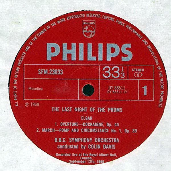 Sir Colin Davis Conducting The BBC Symphony Orchestra : The Last Night Of The Proms (LP)