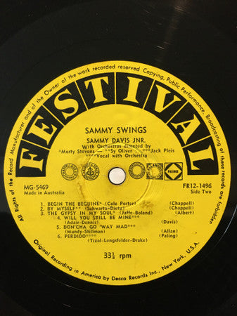 Sammy Davis Jr. : Sammy Swings (LP)