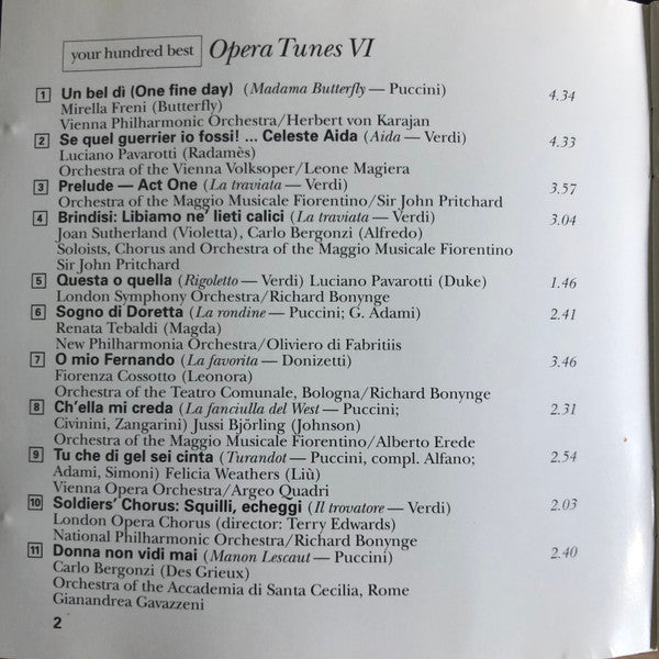 Various : Your Hundred Best Opera Tunes VI (CD, Comp, RM)