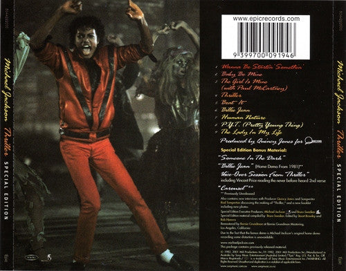 Michael Jackson : Thriller (CD, Album, RE, RM, S/Edition)