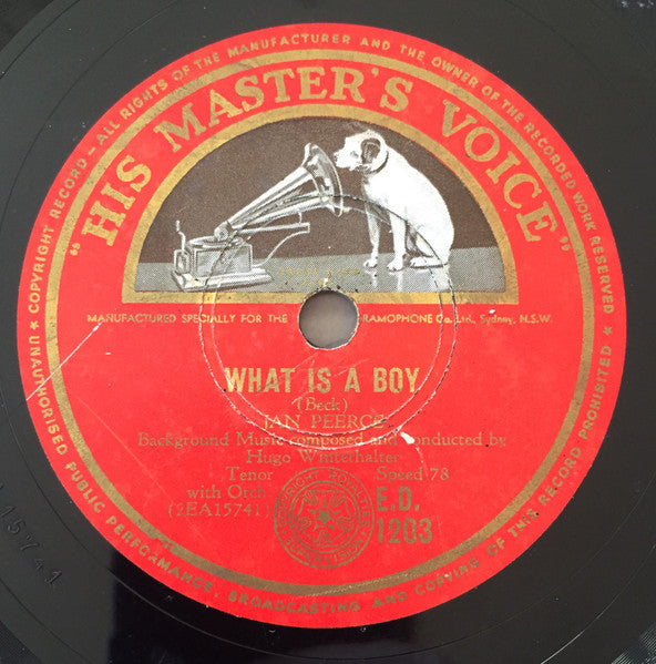 Jan Peerce : What Is A Boy / Because Of You (Shellac, 12")
