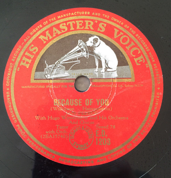 Jan Peerce : What Is A Boy / Because Of You (Shellac, 12")