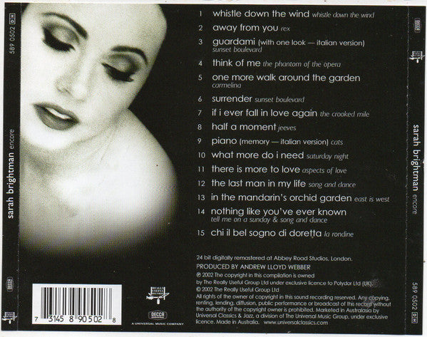 Sarah Brightman : Encore (CD, Comp, RM)