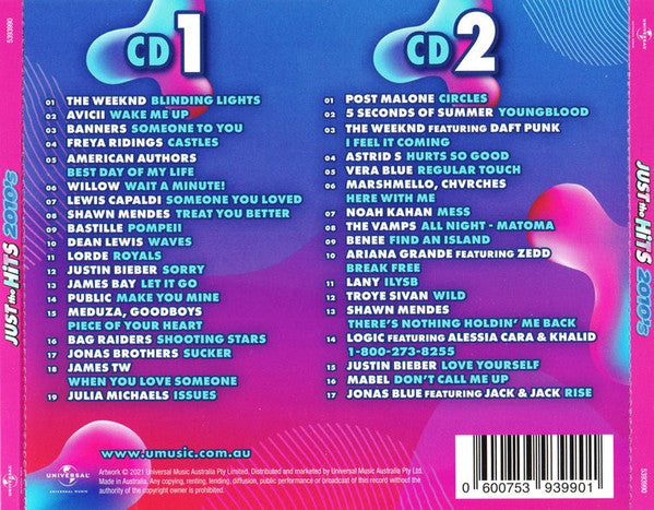 Various : Just The Hits: 2010's (2xCD, Comp)