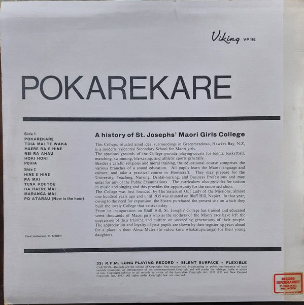 St Josephs' Maori Girls Choir* : Pokarekare (LP, Album)