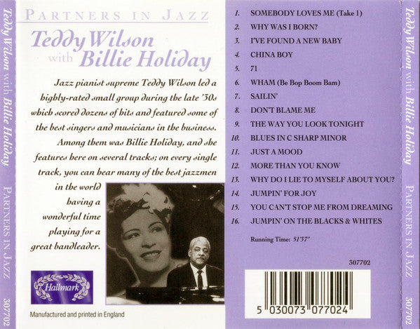 Teddy Wilson With Billie Holiday : Partners In Jazz (CD, Comp)