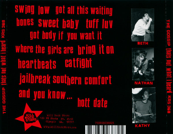 The Gossip : Thats Not What I Heard (CD, Album)