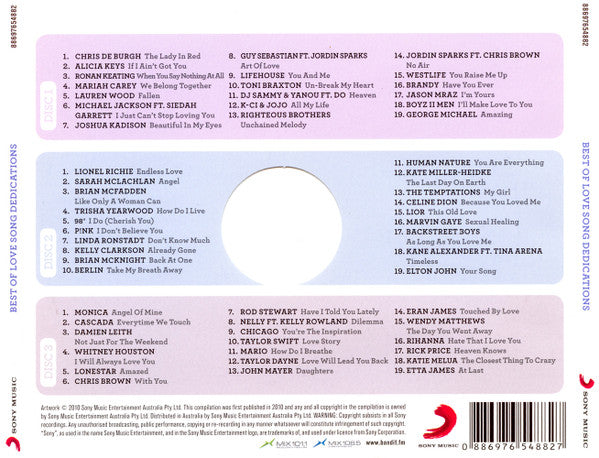 Various : Best Of Love Song Dedications (3xCD, Comp)