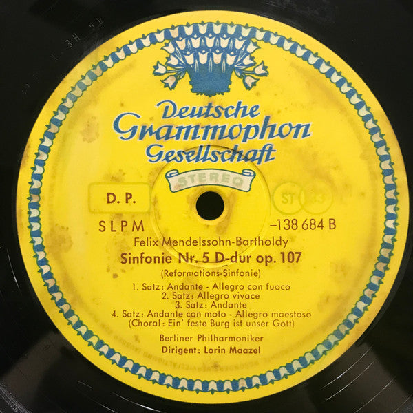 Mendelssohn-Bartholdy* / Berliner Philharmoniker, Lorin Maazel : Italienische Sinfonie / Reformations-Sinfonie (LP, RP)