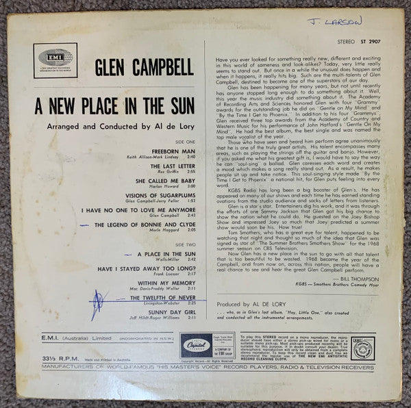 Glen Campbell : A New Place In The Sun (LP, Album)