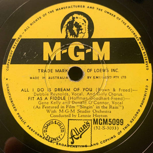 Debbie Reynolds, Gene Kelly, Donald O'Connor : All I Do Is Dream Of You / Fit As A Fiddle / Good Morning (Shellac, 10")