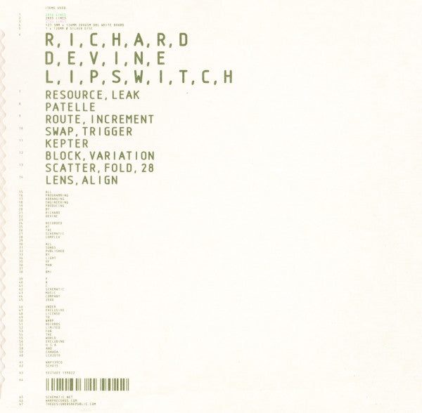 Richard Devine : Lipswitch (CD, MiniAlbum, Car)