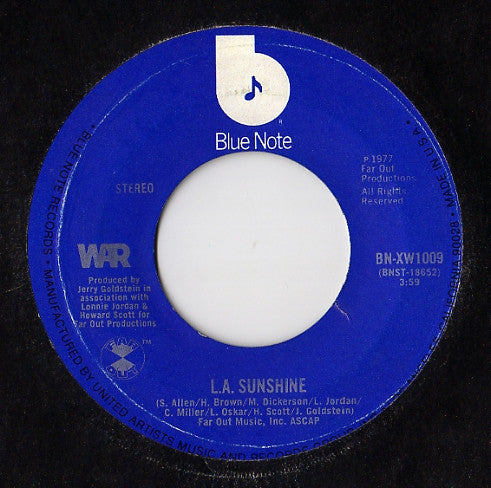 War : L.A. Sunshine (7", Styrene, All)