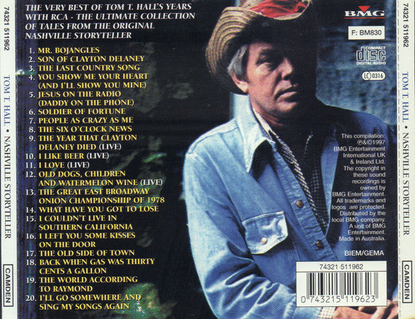 Tom T. Hall : Nashville Storyteller (CD, Comp, RE)