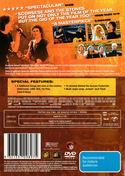 Stones* / Scorsese* : Shine A Light (DVD-V, PAL, Cle)