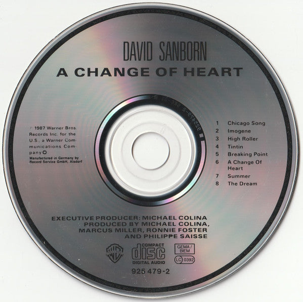 David Sanborn : A Change Of Heart (CD, Album)