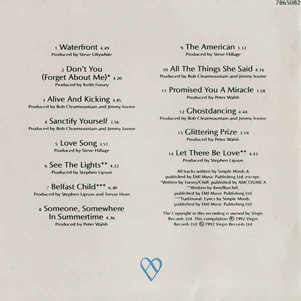 Simple Minds : Glittering Prize 81/92 (CD, Comp, D.A)