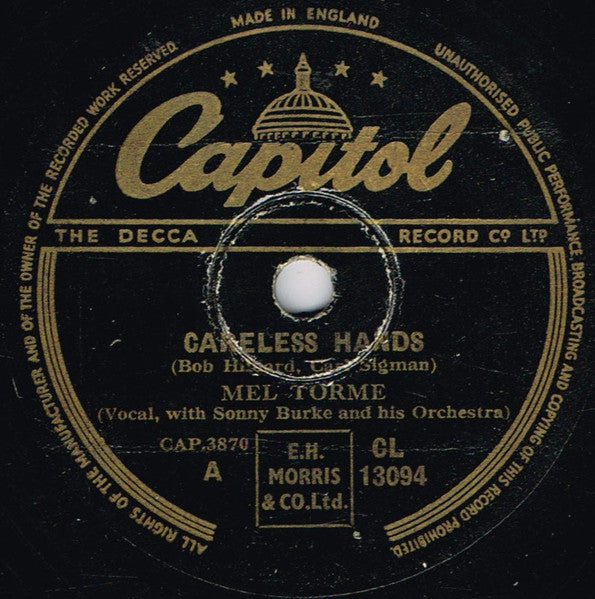 Mel Tormé : Careless Hands / Again (Shellac, 10")