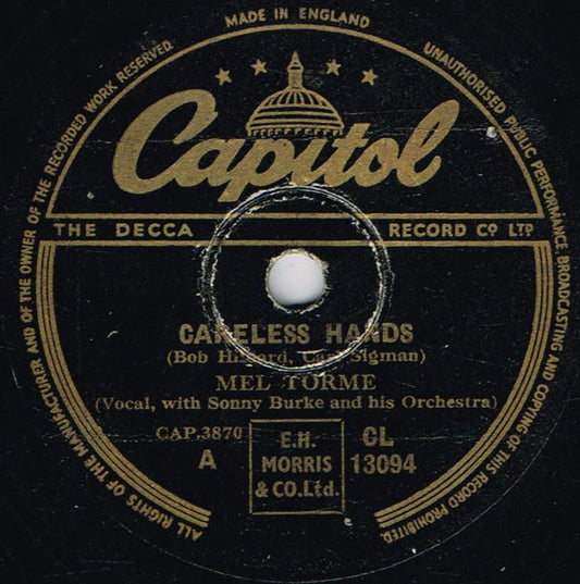 Mel Tormé : Careless Hands / Again (Shellac, 10")